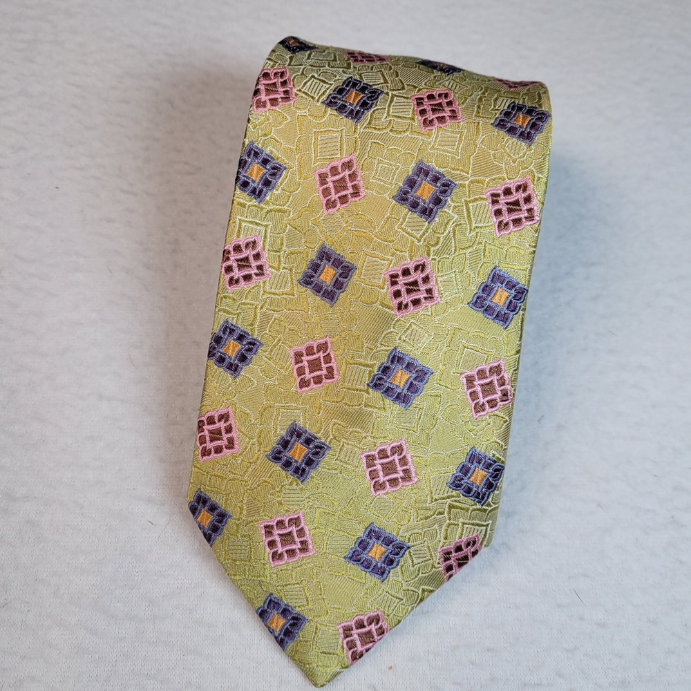 Robert Talbott Best of Class Made in‎ USA Silk Geometric Pastel Colors Tie
